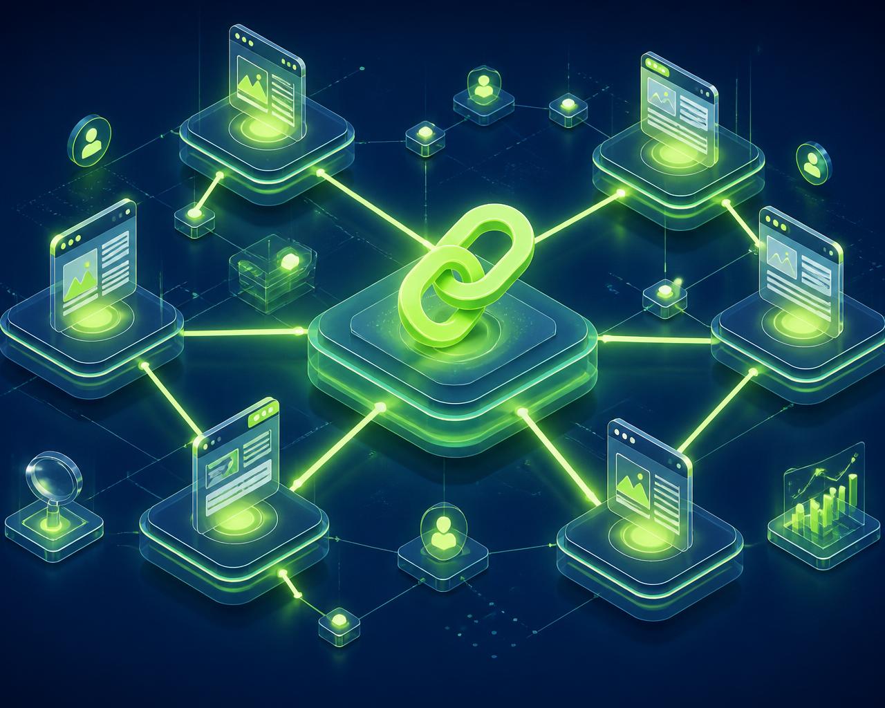 Backlinks and guest posting network illustration